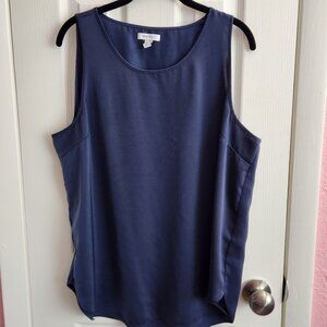 Nine West Womens Navy Blue Sleeveless Polyester Tank Top XL